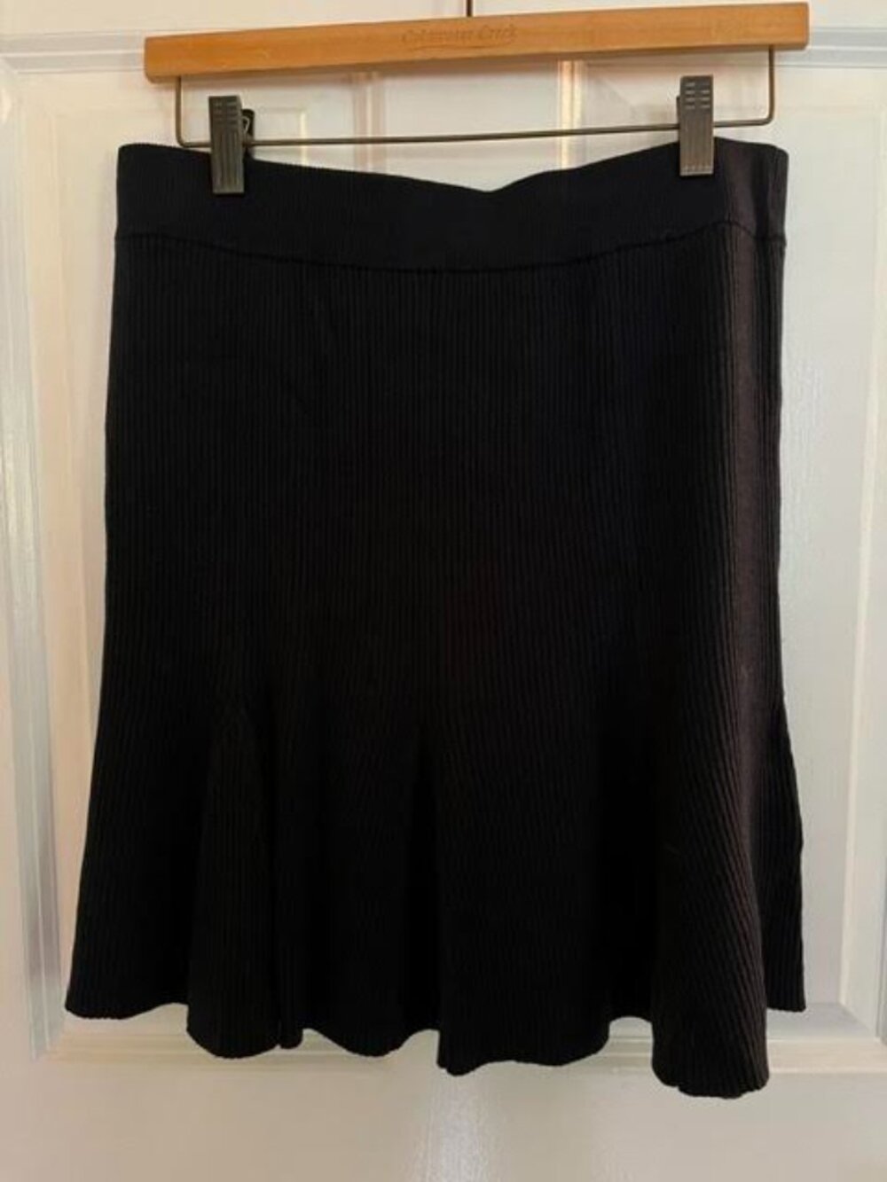 J. Crew navy blue knit skirt with flared bottom, medium